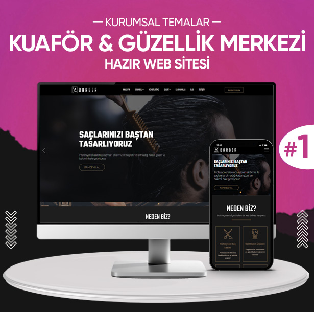 Kuaför - Güzellik Merkezi Kurumsal Web Teması #1
